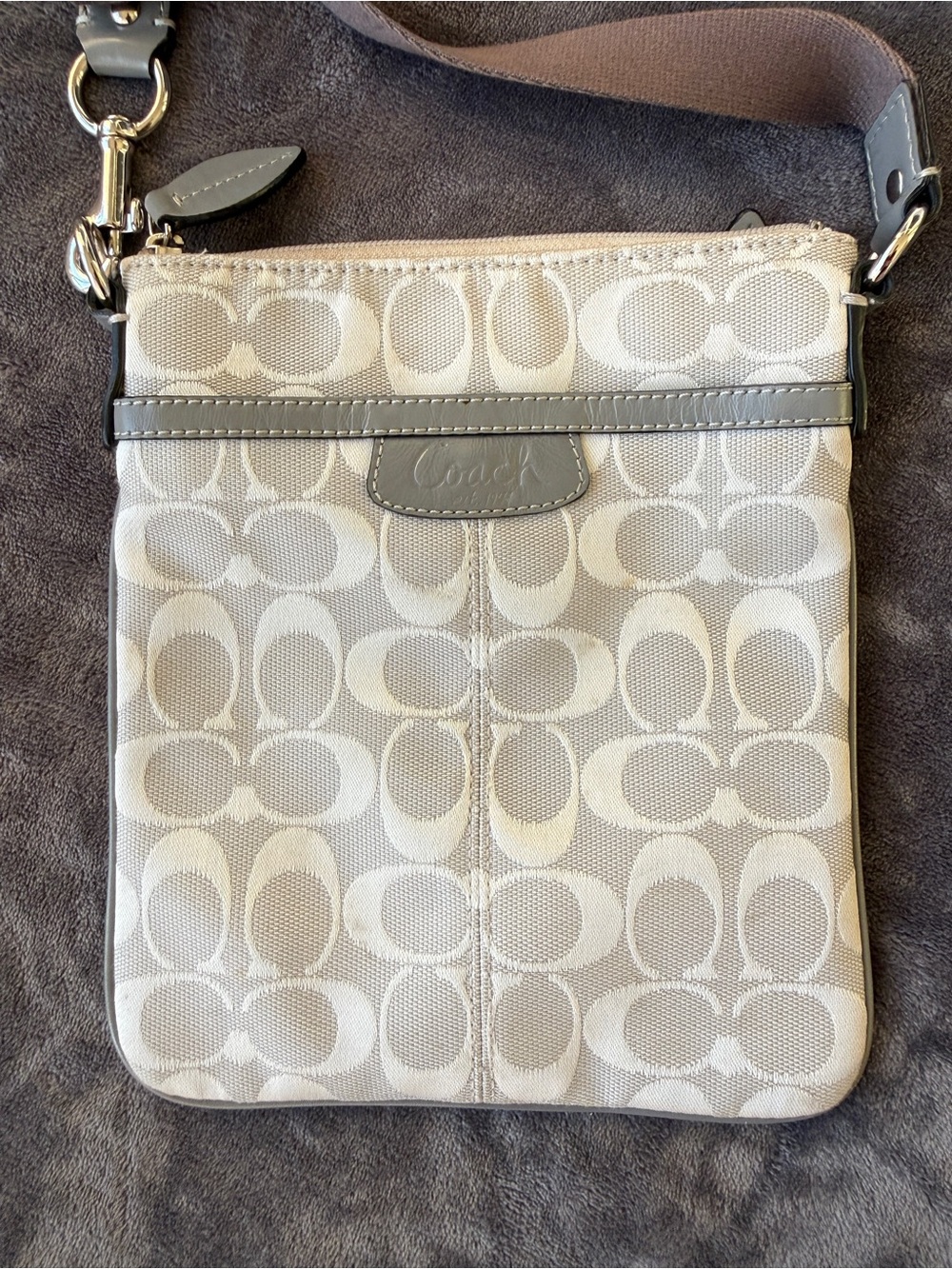 Coach Gray Crossbody with Signature 'C' Print - Picture 3 of 10